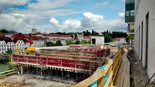 Panoramic view of city against sky