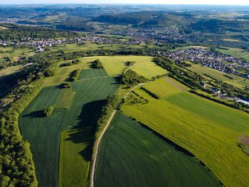 High angle view of agricultural field