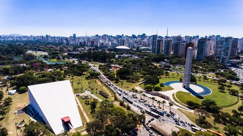 High angle view of cityscape