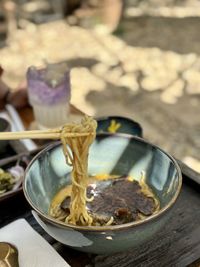 Close-up of food in bowl on table