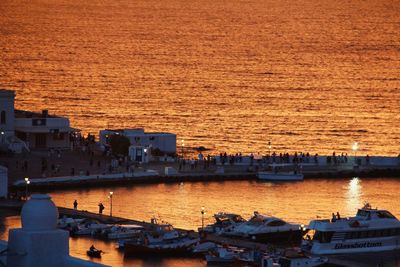 Scenic view of sea at sunset