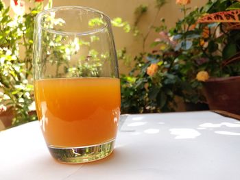 Close-up of tea served on table