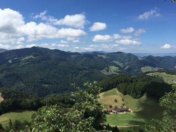 High angle view of landscape against sky