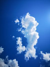 Low angle view of white clouds in sky