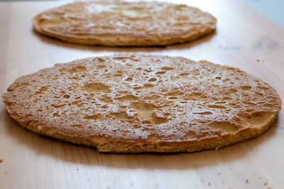 Close-up of bread on table