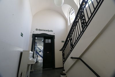 Low angle view of spiral staircase