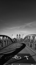 Bridge against sky in city
