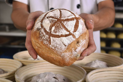 Close-up of person preparing food