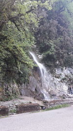 Scenic view of waterfall