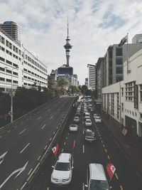 Cars moving on road in city