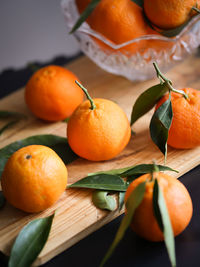 Close-up of oranges on table