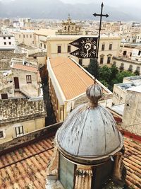 Aerial view of cityscape against sky