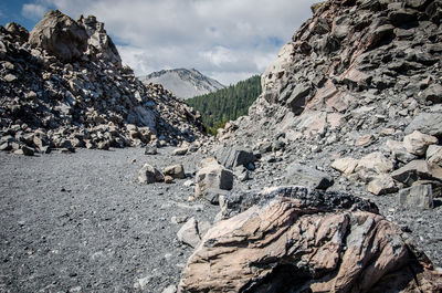 Scenic view of rocky mountains against sky