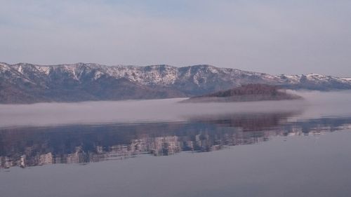 Scenic view of lake during winter