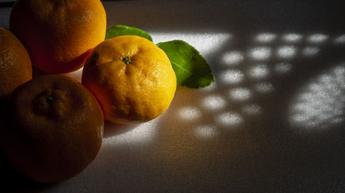 Close-up of fruits on table