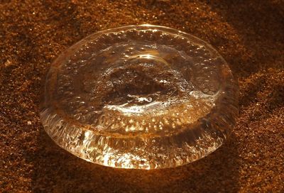 High angle view of illuminated glass