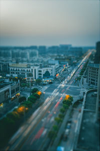 High angle view of cityscape against sky