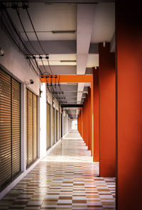 Empty corridor of building