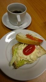 Close-up of food served in plate