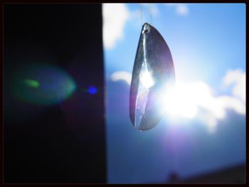 Low angle view of illuminated light