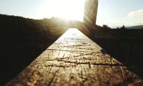 Sun shining through built structure