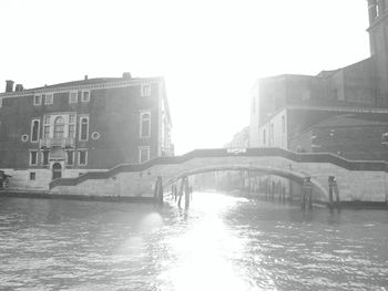 View of canal in city