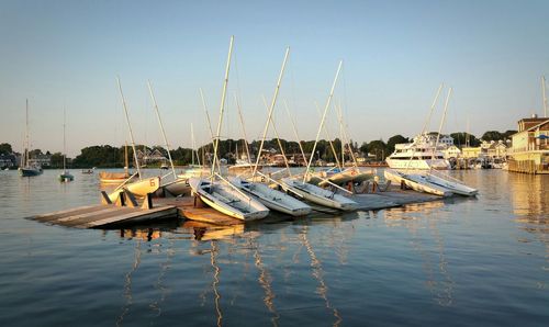 Boats in harbor