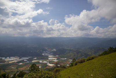 High angle view of landscape against sky