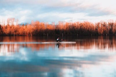 Man standing in a lake