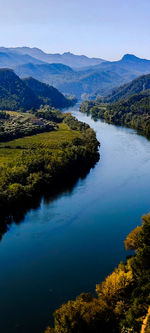 Scenic view of lake and trees against sky