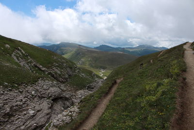 Scenic view of mountains against sky