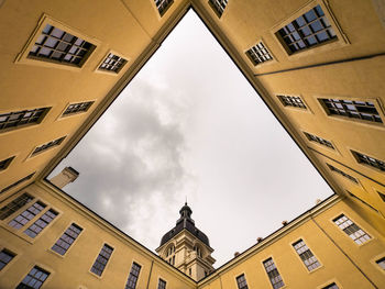 Low angle view of buildings against sky