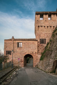 View of the beautiful medieval village of grottammare alta italy