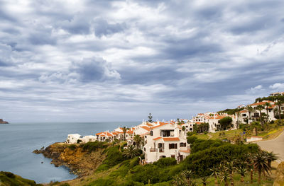 View of sea against cloudy sky