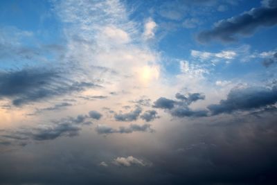 Low angle view of cloudy sky