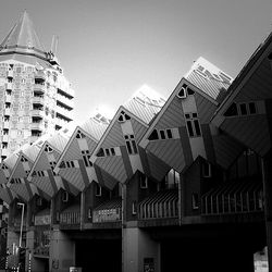 Low angle view of buildings against sky