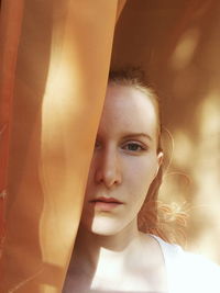 Close-up portrait of a young woman