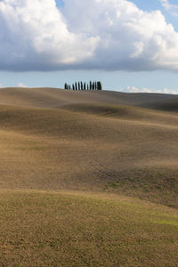 Scenic view of land against sky