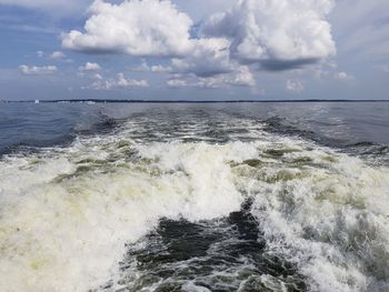 Scenic view of chesapeake bay against sky