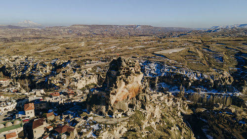 High angle view of townscape against sky