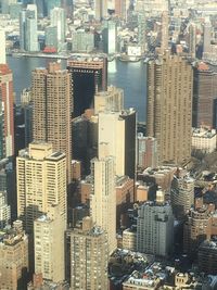 High angle view of buildings in city