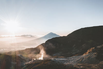 Scenic view of mountains against sky