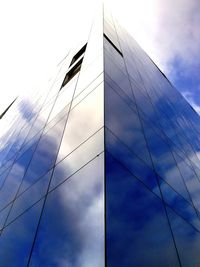 Low angle view of modern building against sky