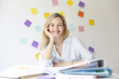 Businesswoman working at office