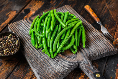 High angle view of vegetables on table