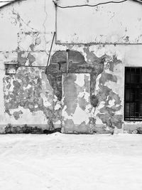 Built structure against wall