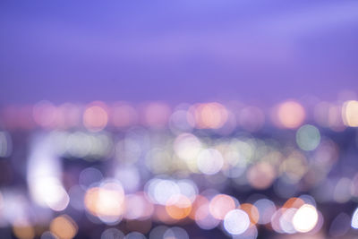Defocused image of illuminated lights