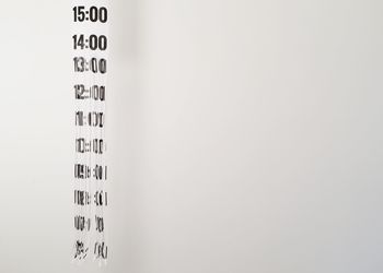 Close-up of numbers over white background