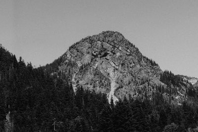 Low angle view of mountain against clear sky