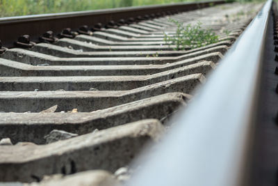 Close-up of railroad track